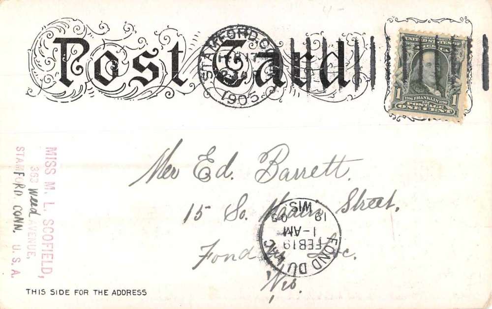 Stamford Connecticut St Johns RC Church Vintage Postcard AA5598 - Image 2