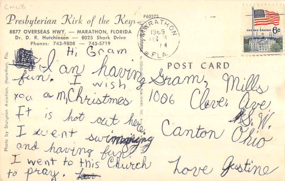 Marathon Florida Presbyterian Kirk Of The Keys Vintage Postcard KK1748 - Image 2