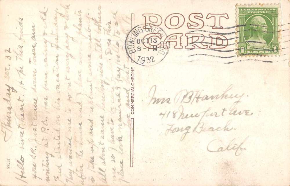 Bowling Green Ohio NY Central RR Ohio Central Lines Station antique pc BB2821 - Image 2