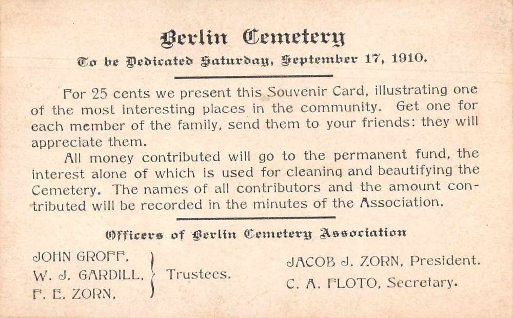 Berlin Pennsylvania IOOF Cemetery Entrance Ad Real Photo Postcard AA6482 - Image 2