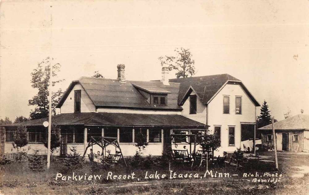 Lake Itasca Minnesota Parkview Resort Real Photo Vintage Postcard