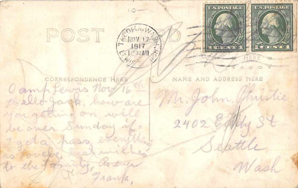 Canton Men Camp Lewis American Lake Washington Photo Vintage Postcard RR427 - Image 2