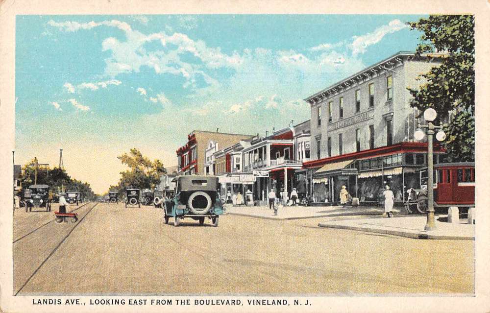Vineland New Jersey Landis Avenue Vintage Postcard AA8464 Mary L