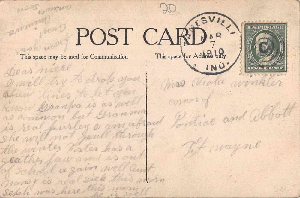 Zanesville Indiana AH Knight Residence Vintage Postcard AA9356 - Image 2