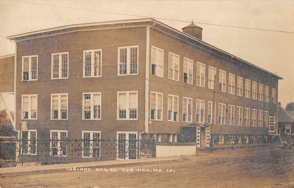 Corinna Maine Corinna MFG Co Factory Real Photo Vintage Postcard