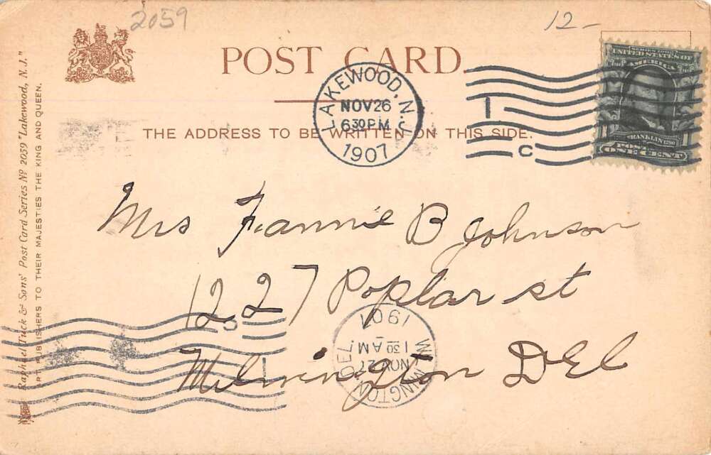 Lakewood New Jersey Main Street Tuck Vintage Postcard AA11948 - Image 2