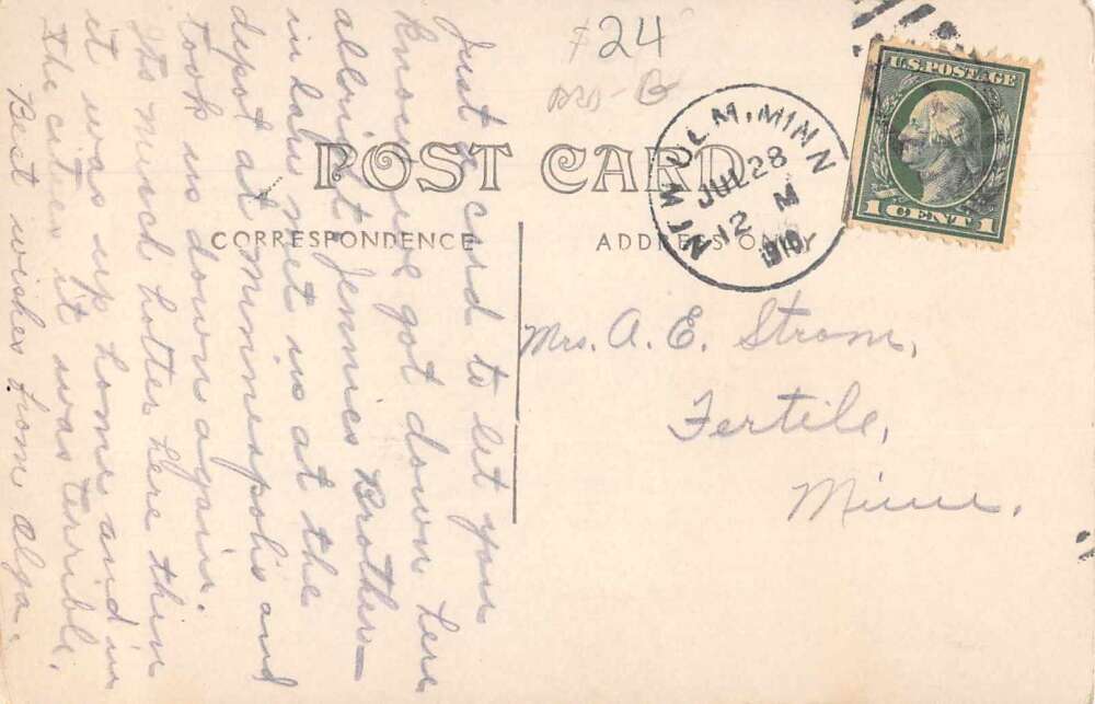 Fertile Minnesota Street Scene Real Photo Vintage Postcard AA12344