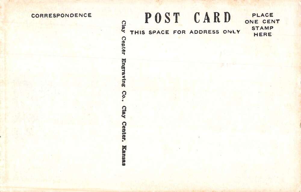 Clay Center Kansas birds eye view Post Office antique pc BB3187 - Image 2