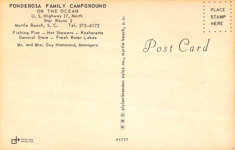 Myrtle Beach South Carolina multi-views Ponderosa Camp Ground vintage pc BB3200 - Image 2
