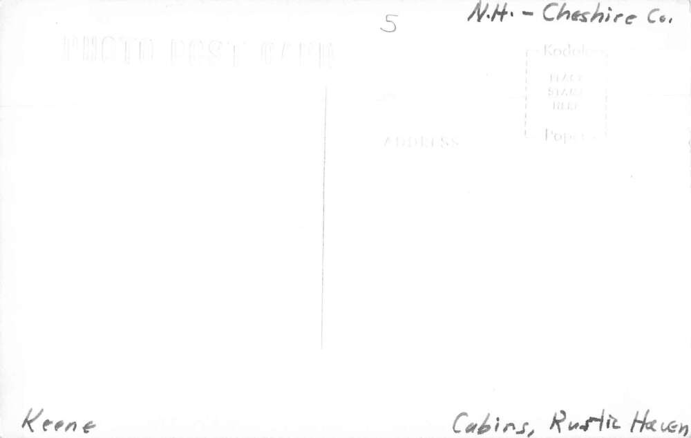 Keene New Hampshire Rustic Haven Cabins Real Photo Vintage Postcard AA13076 - Image 2