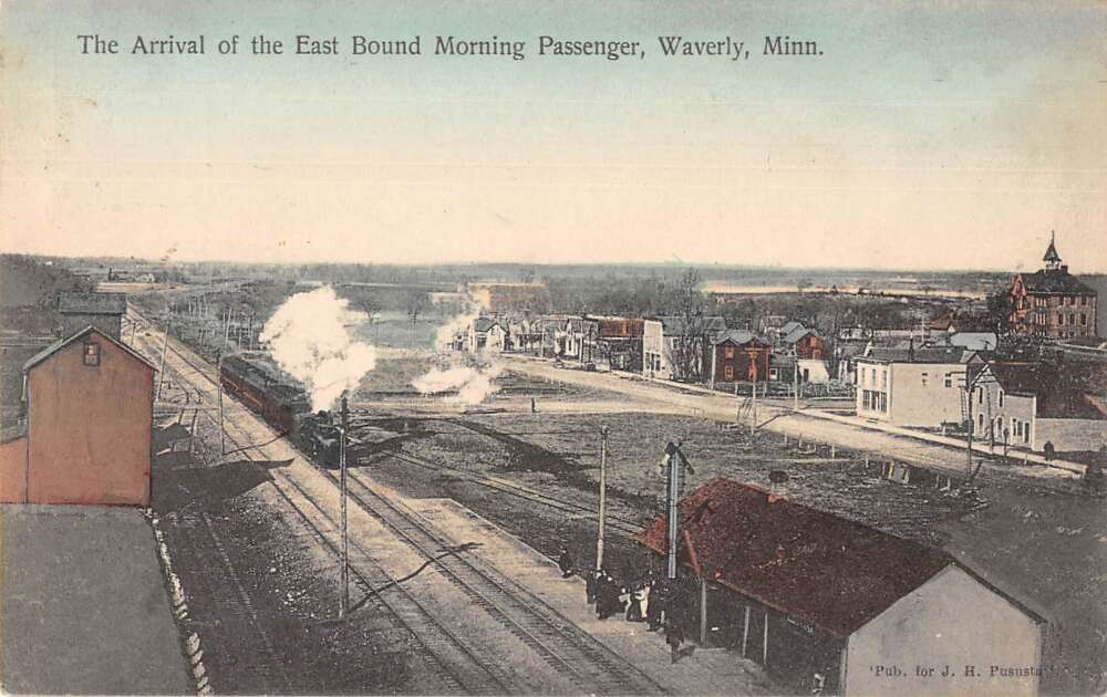 Waverly Minnesota Train Station Vintage Postcard AA13384