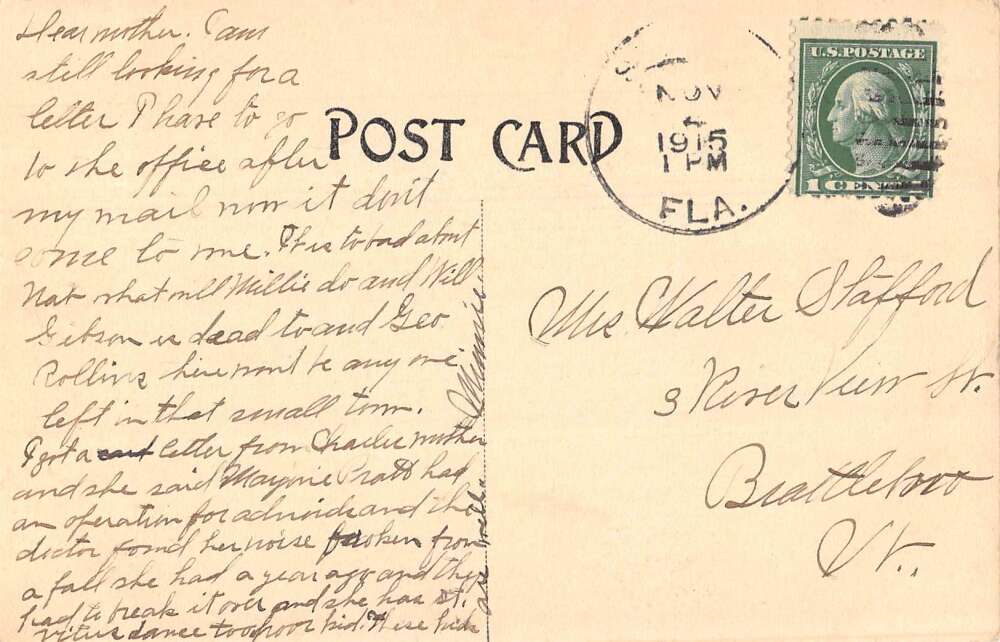 Sebring Florida birds eye view George E Sebring bungalow antique pc BB3297 - Image 2