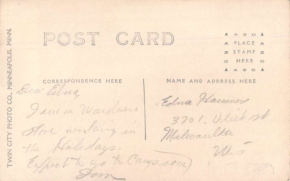 Cass Lake Minnesota Neils Lumber Mill Real Photo Vintage Postcard