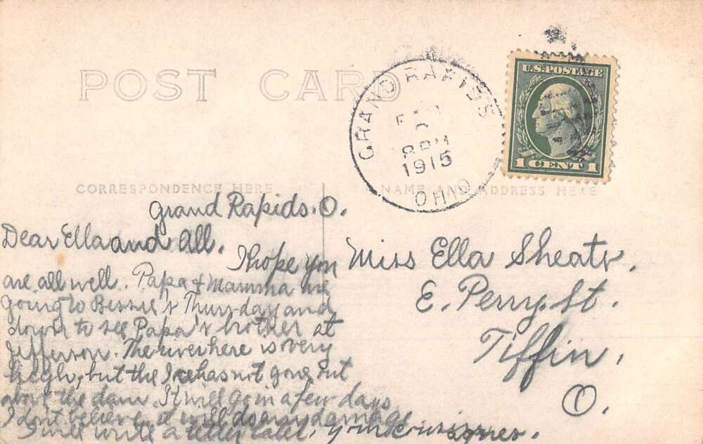 Grand Rapids Ohio Train Station Real Photo Vintage Postcard AA13884 - Image 2