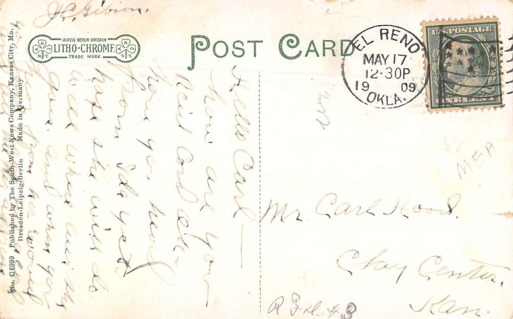 El Reno Oklahoma El Reno Theatre Vintage Postcard AA16331 - Image 2