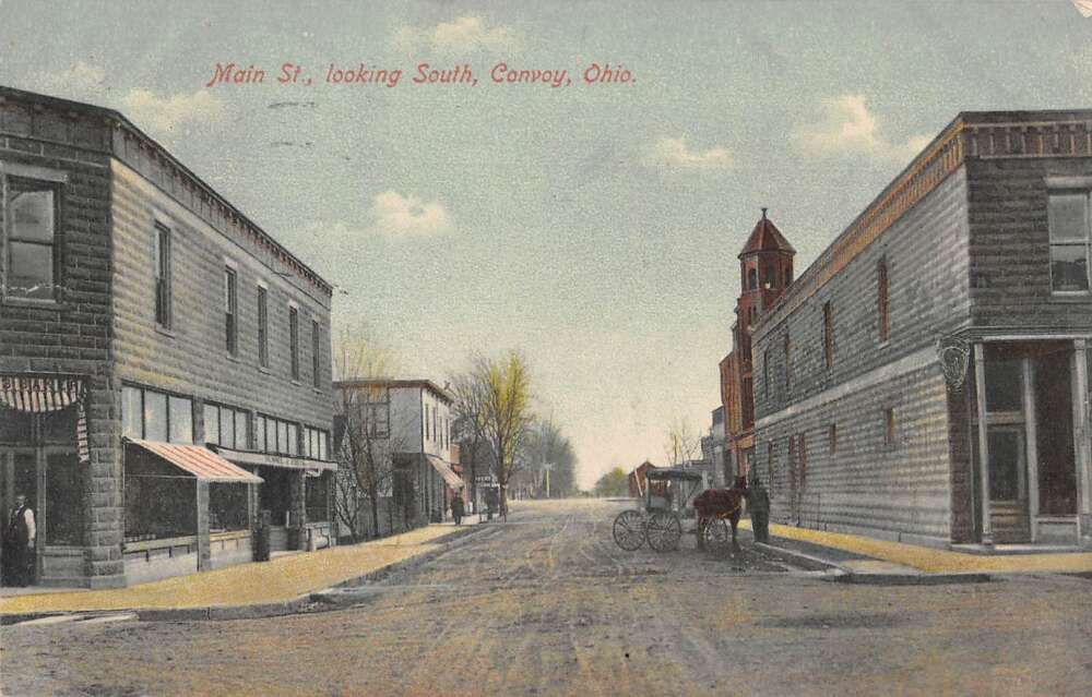 Convoy Ohio Main Street Looking South Vintage Postcard AA16423 Mary L. Martin Ltd. Postcards