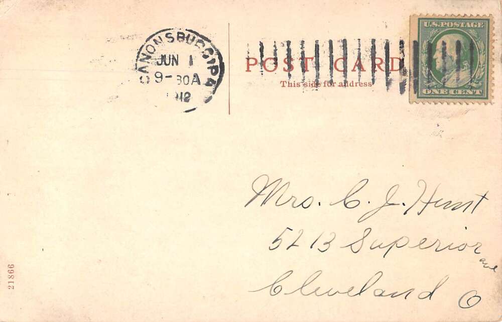 Canonsburg Pennsylvania West Collage Street Looking East Postcard AA16836 - Image 2