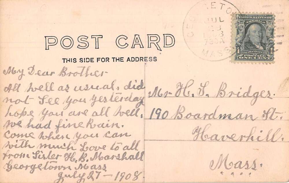 Georgetown Massachusetts Main Street Real Photo Vintage Postcard AA17057 - Image 2