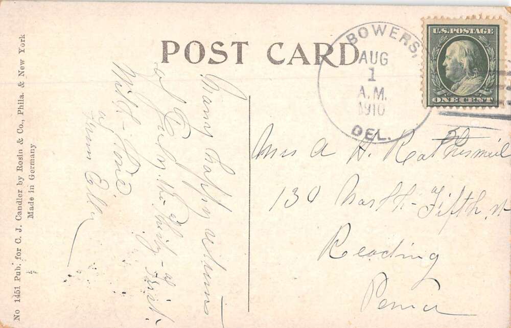 Bowers Delaware Bay Shore Vintage Postcard AA17209 - Image 2