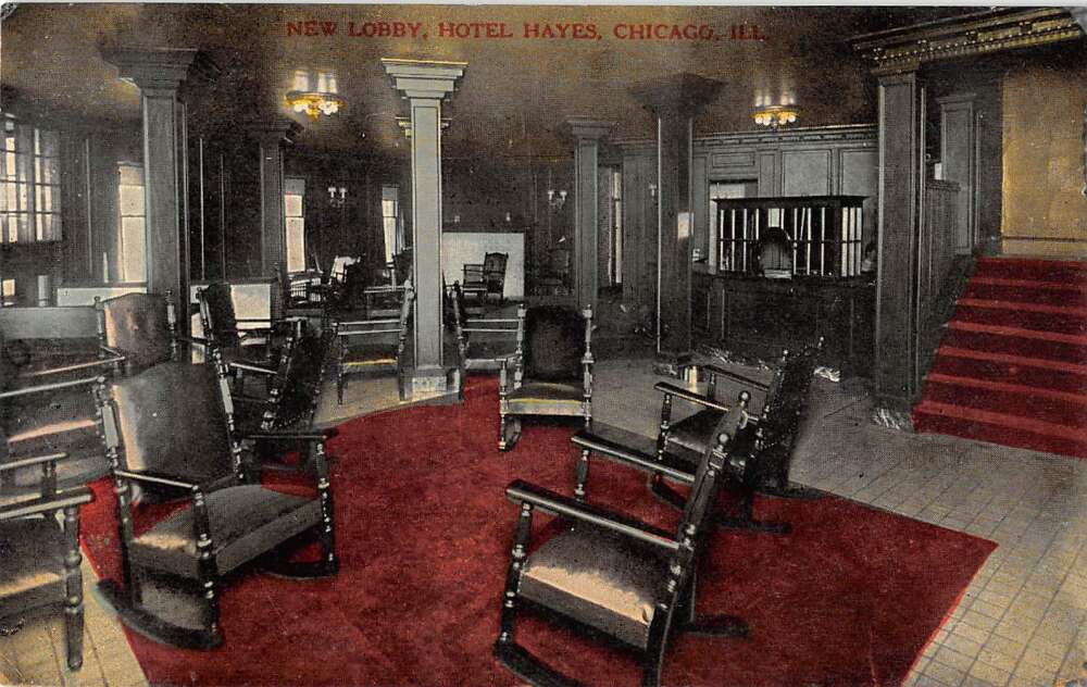 Chicago Illinois Hotel Hayes New Lobby Vintage Postcard AA17307 Mary