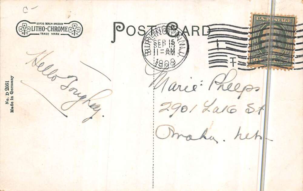 Burlington New Jersey scene on High Street antique pc DD7444 - Image 2