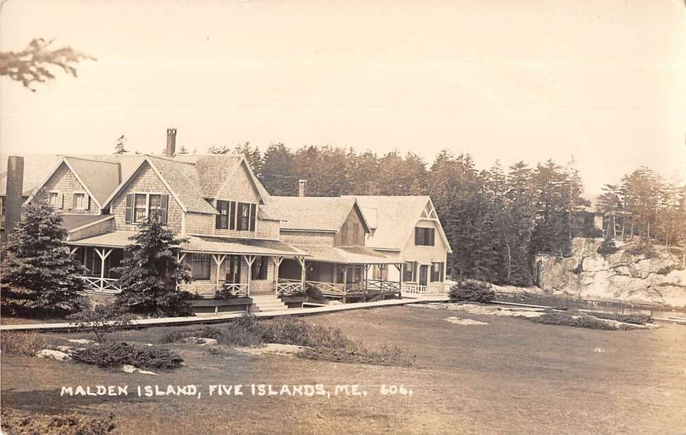 Five Islands Maine Malden Island Real Photo Vintage Postcard AA18475