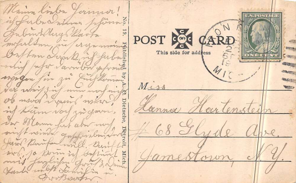 Iron River Michigan street view of Hotel Boyington antique pc DD8086