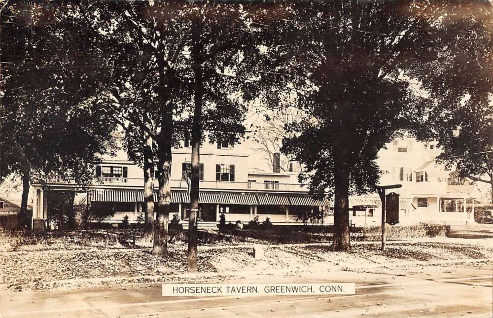 Greenwich Connecticut Horseneck Tavern Real Photo Vintage Postcard