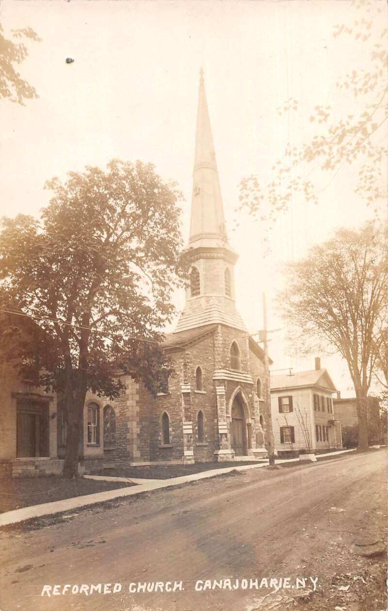 Canajoharie New York Reformed Church Real Photo Vintage Postcard