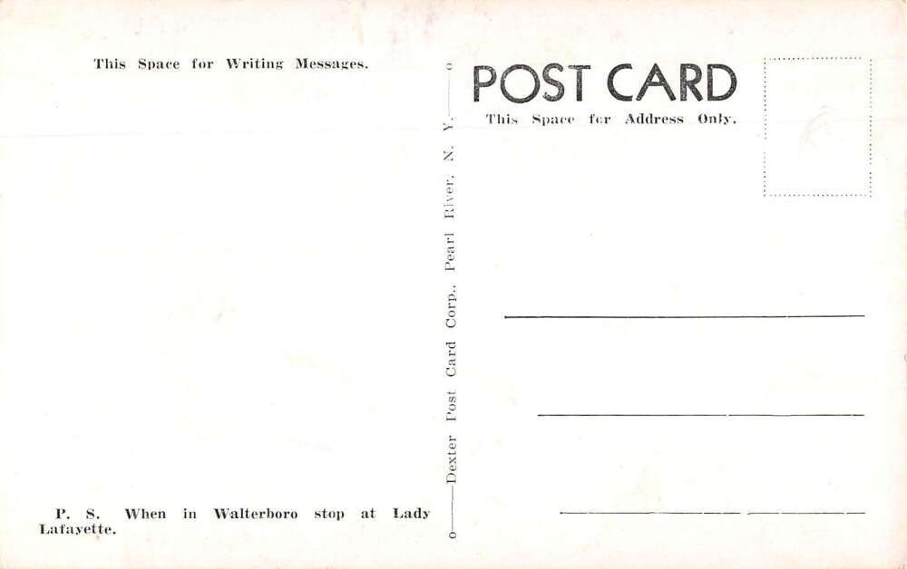 Walterboro South Carolina Lady Lafayette Cottages Vintage Postcard AA19795 - Image 2