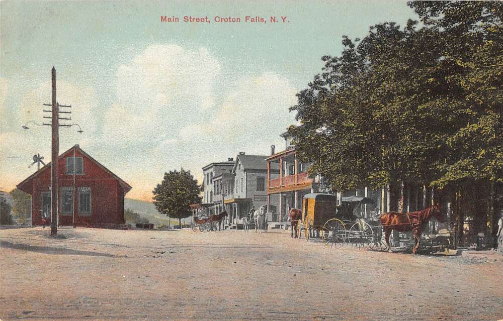 Croton Falls New York Main Street Vintage Postcard AA20538 Mary L