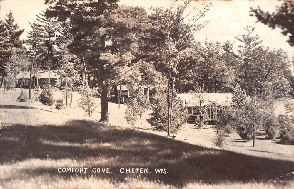 Chetek Wisconsin Comfort Cove Real Photo Vintage Postcard AA21544