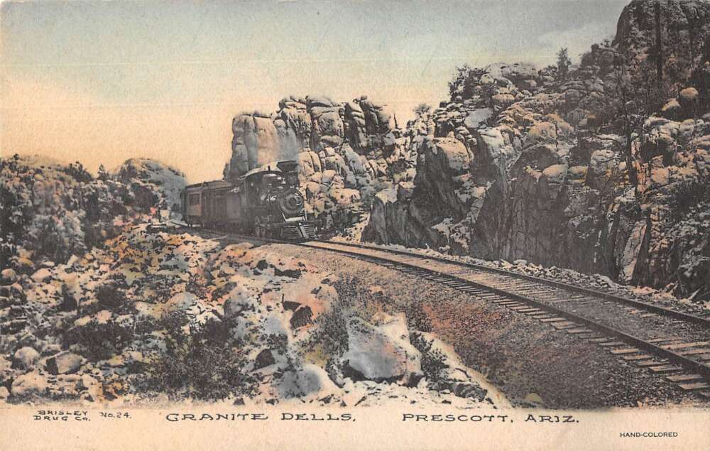 Prescott Arizona Granite Dells Railroad Scenic Vintage Postcard AA22319
