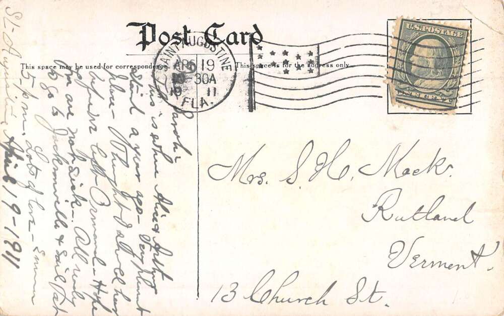 St Augustine Florida The Bennett House Vintage Postcard AA23563 - Image 2