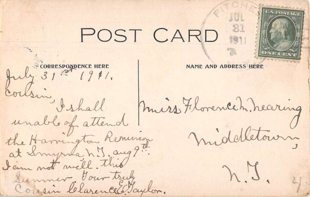 Pitcher New York BideAWee Vintage Postcard AA24749 Mary L. Martin