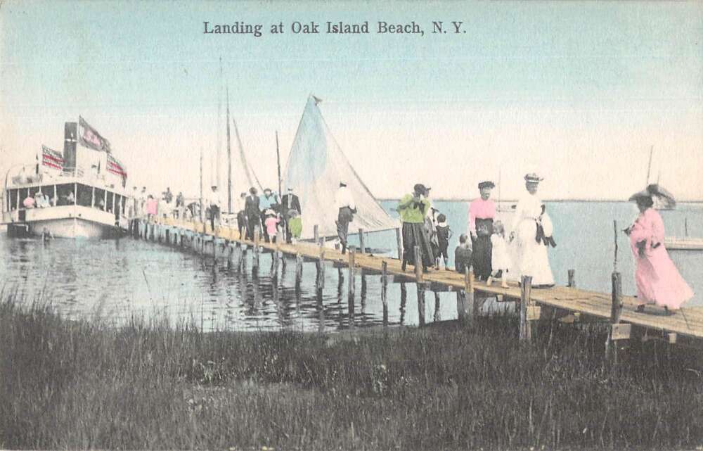 Oak Island Beach New York Steamer Landing Vintage Postcard AA24916 Mary L. Martin Ltd. Postcards