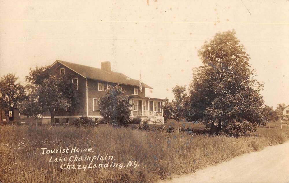 Chazy Landing New York Lake Champlain Tourist Home Real Photo Postcard