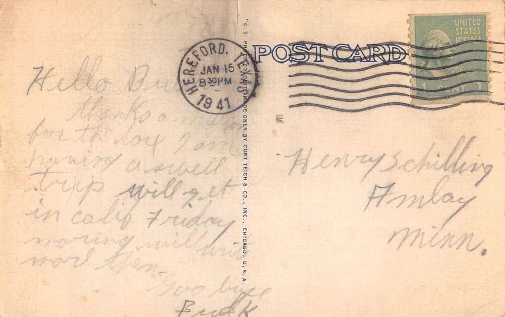 Amarillo Texas Capitol Hotel Steak House Linen Vintage Postcard AA26302 - Image 2