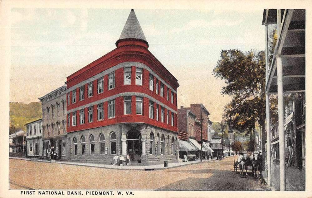 Piedmont West Virginia First National Bank Vintage Postcard AA26915