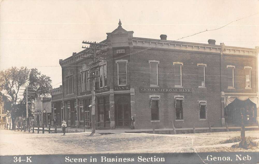 Genoa Nebraska National Bank Real Photo Vintage Postcard AA26924 Mary