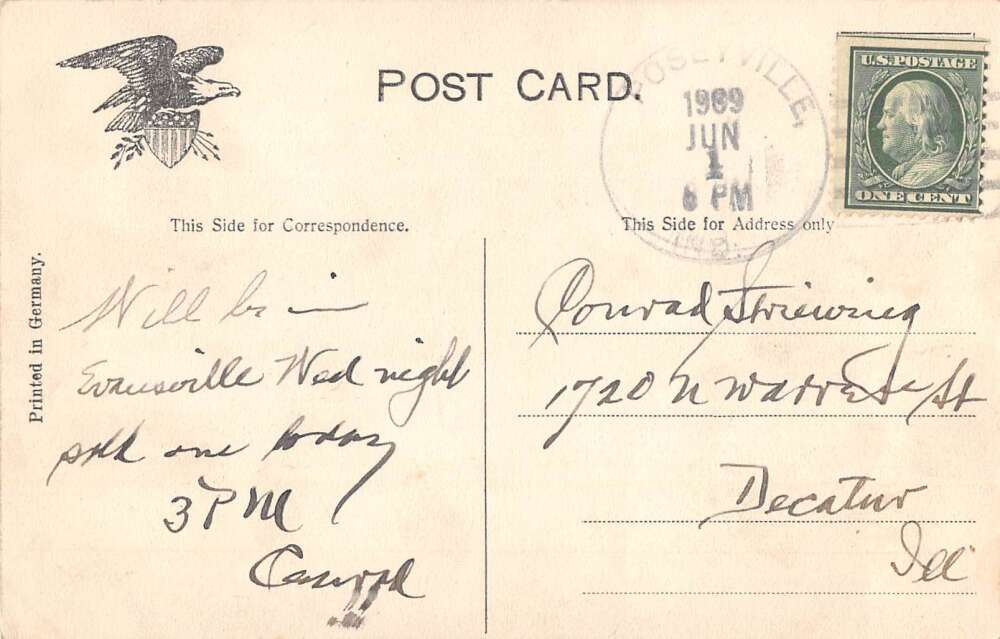 Poseyville Indiana First National Bank Vintage Postcard AA27007 - Image 2