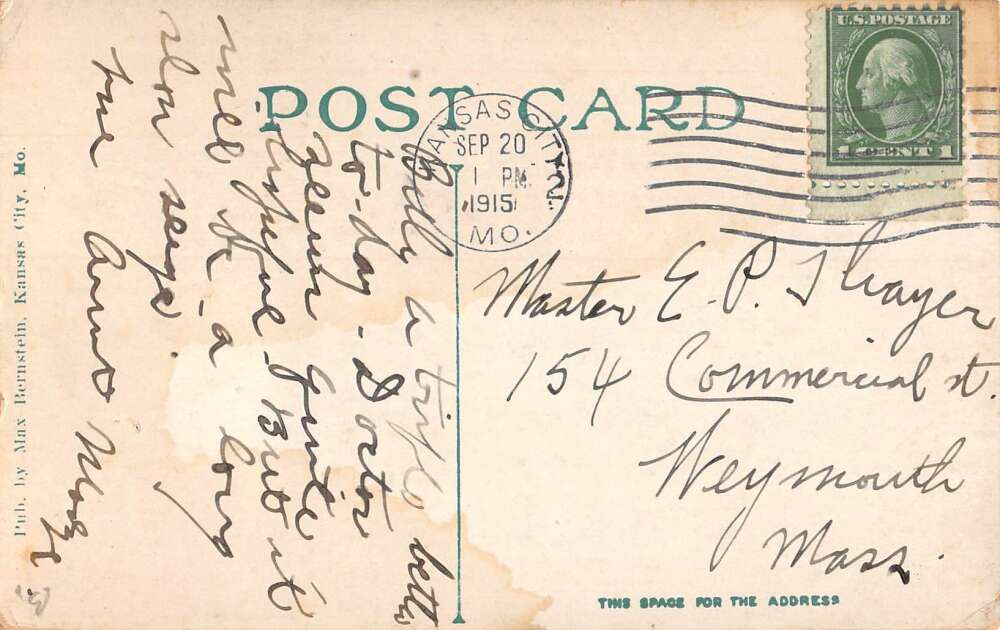 Kansas City Missouri Electric Park Bathing Beach Roller Coaster Postcard AA27055 - Image 2