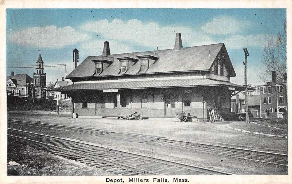 Millers Falls Massachusetts Train Station Vintage Postcard AA27490