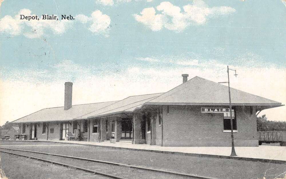 Blair Nebraska Train Station Vintage Postcard AA27505 Mary L. Martin