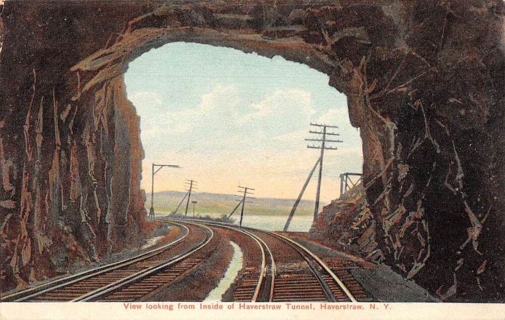Haverstraw New York View from Inside Haverstraw Tunnel Vintage Postcard