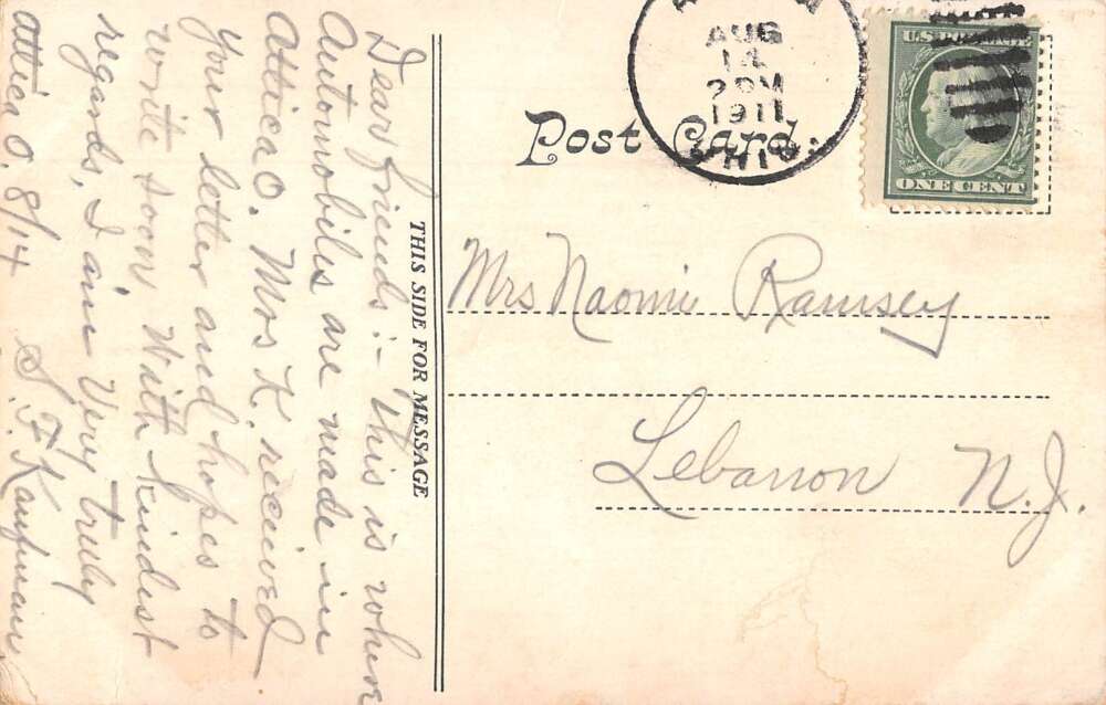 Attica Ohio Cameron Car Co Vintage Postcard AA27614 - Image 2