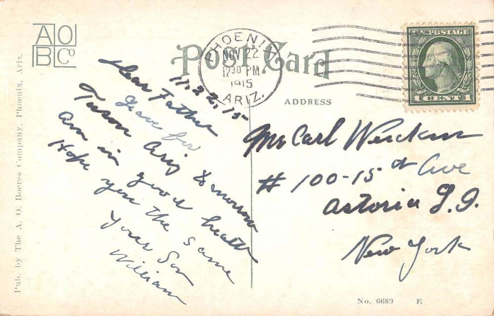 Phoenix Arizona Central Avenue Looking North Vintage Postcard AA27764 - Image 2