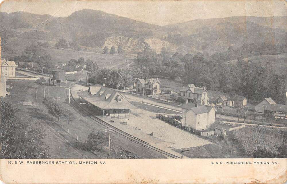 Marion Virginia Train Station Vintage Postcard AA28501 Mary L. Martin
