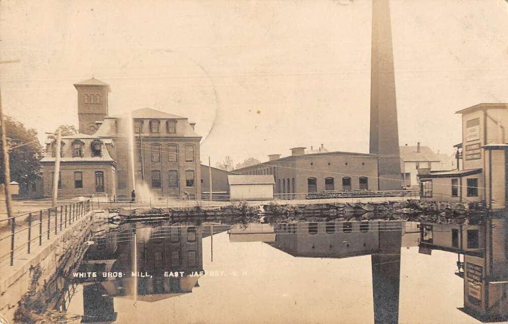 East Jaffrey New Hampshire White Bros Mill Real Photo Vintage Postcard