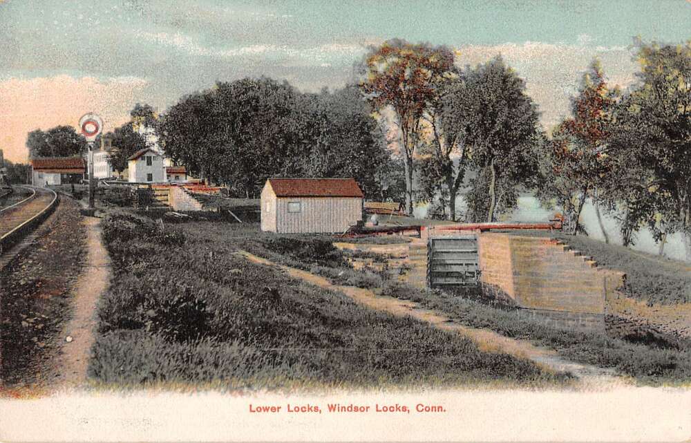 Windsor Locks Connecticut Lower Locks Vintage Postcard AA28621 Mary L